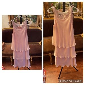 Brand un1deux2trois3 pink ruffled silk vintage dress